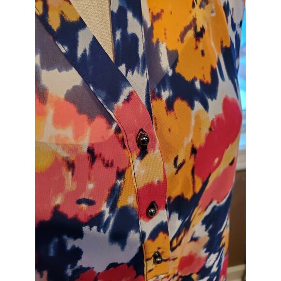 Liz Claiborne PM American Navy Multi Color Floral Top & Black Camisole NWT - Picture 6 of 12